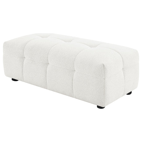 Everly Off White Ottoman - Ornate Home