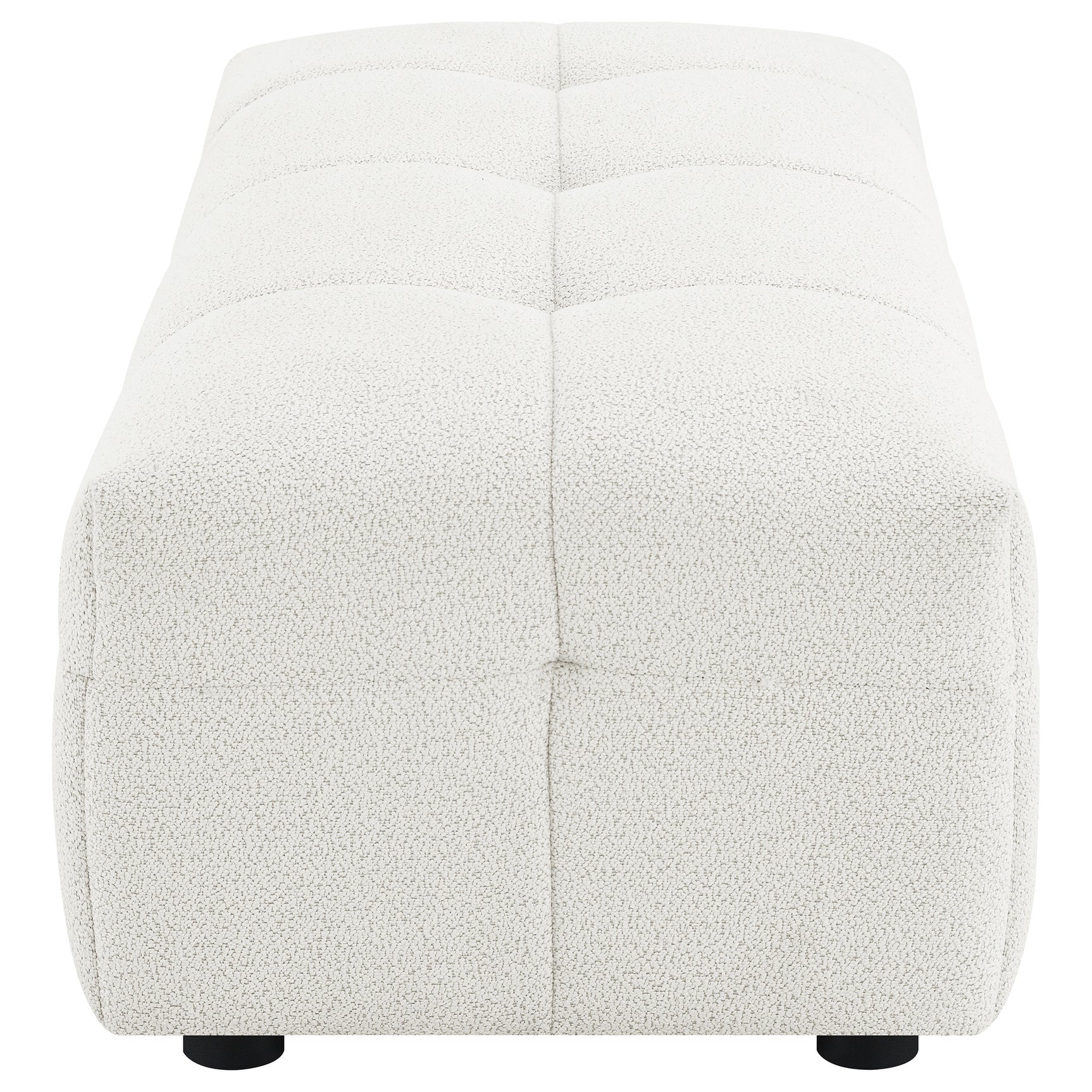 Everly Off White Ottoman - Ornate Home