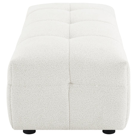Everly Off White Ottoman - Ornate Home