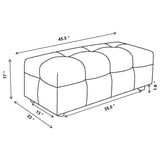 Everly Off White Ottoman - Ornate Home