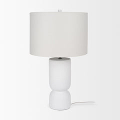 Everly White/Beige Cement Table Lamp - Ornate Home