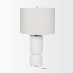 Everly White/Beige Cement Table Lamp - Ornate Home