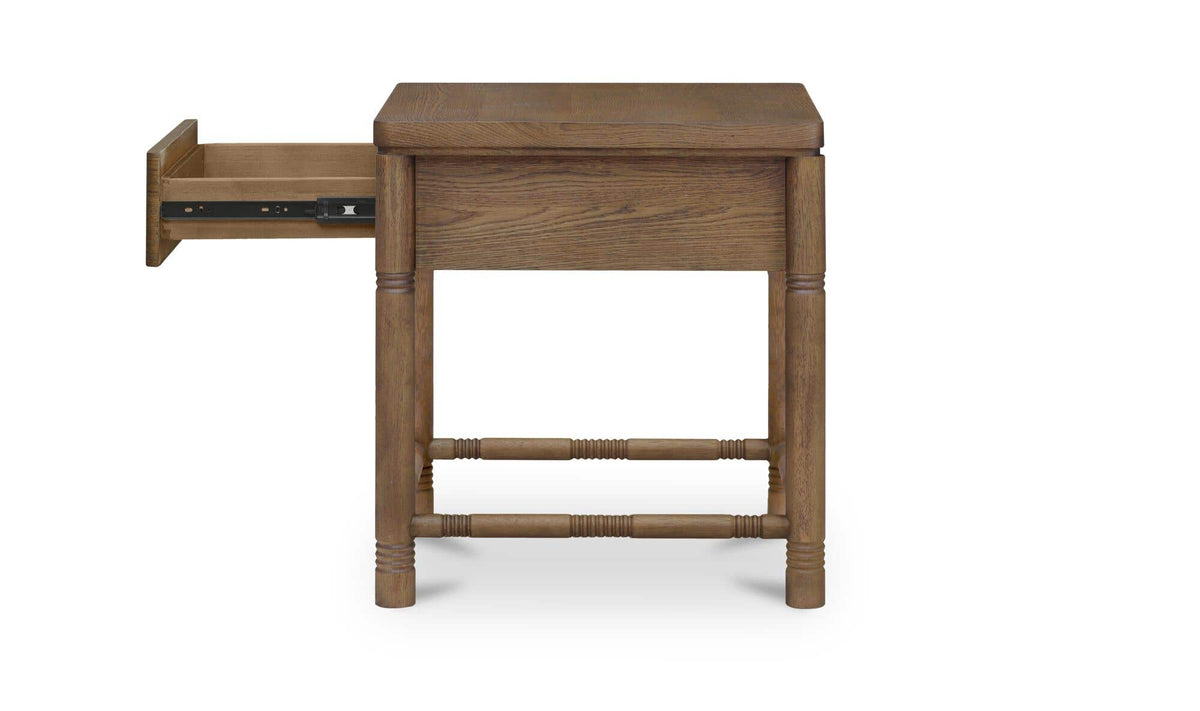 Evermore Natural 1 Drawer Nightstand Brown - Ornate Home