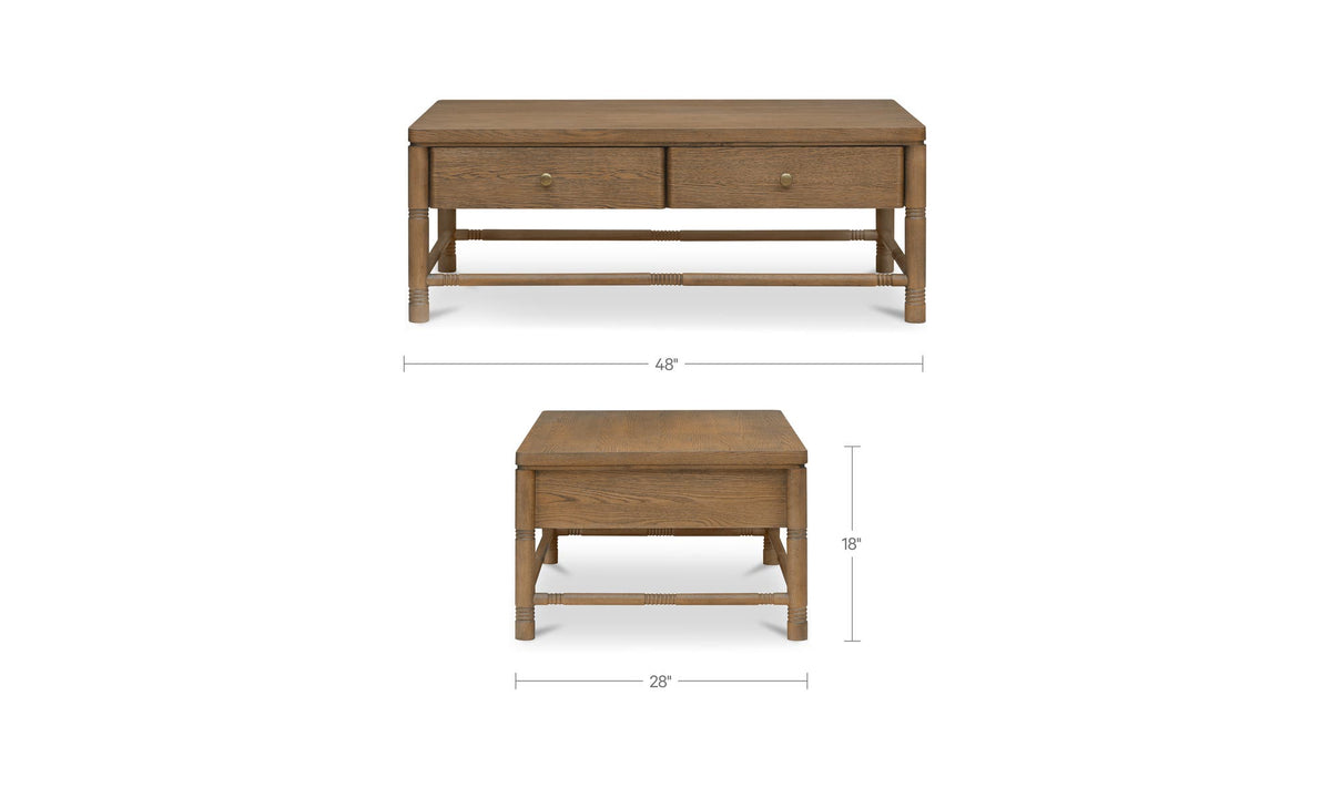 Evermore Natural Coffee Table Brown - Ornate Home