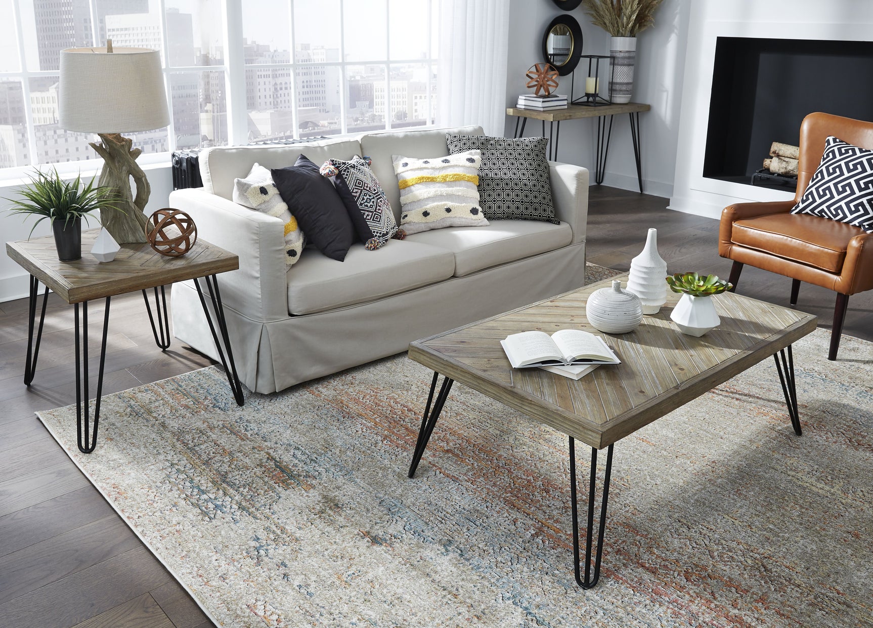 Everson Solid Fir Console Table in Sand Dollar - Ornate Home