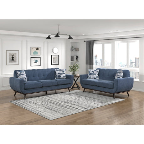 Everton Blue Loveseat - Ornate Home
