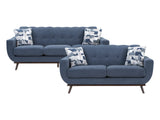 Everton Blue Sofa & Loveseat - Ornate Home