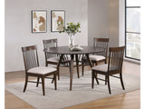 Everton Dark Walnut / Wheat 5-piece Dining Room Set - Ornate Home