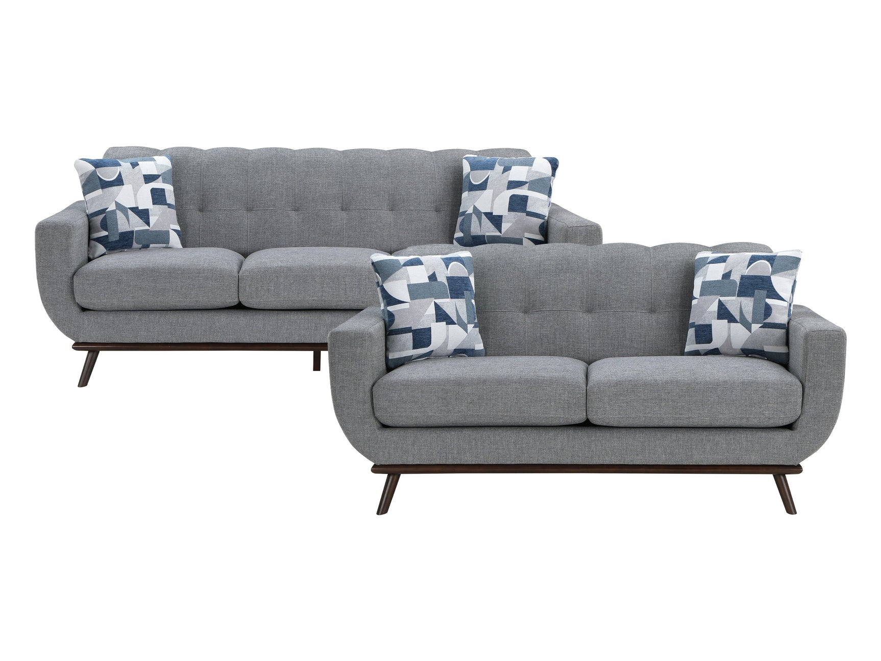 Everton Gray Sofa & Loveseat - Ornate Home