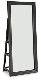 Evesen Black Floor Mirror w/ Storage - Ornate Home