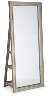 Evesen Champagne Floor Mirror w/ Storage (Online Special Price) - Ornate Home