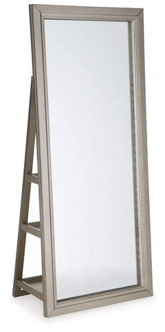 Evesen Champagne Floor Mirror w/ Storage - Ornate Home