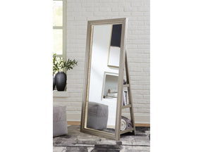 Evesen Champagne Floor Mirror w/ Storage - Ornate Home