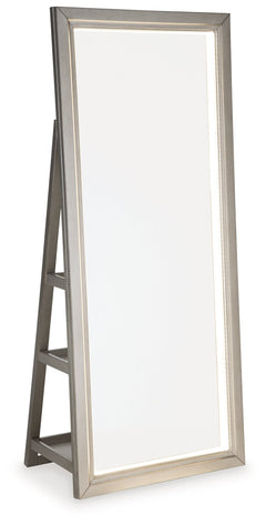 Evesen Champagne Floor Mirror w/ Storage - Ornate Home