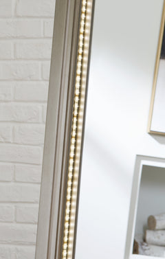 Evesen Champagne Floor Mirror w/ Storage - Ornate Home