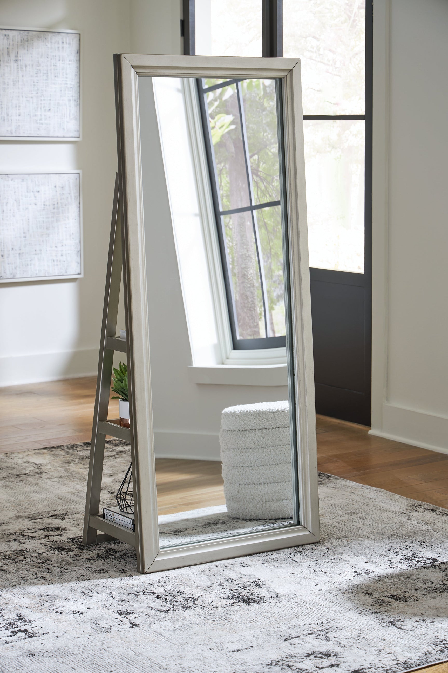 Evesen Champagne Floor Standing Mirror/Storage (Online Special Price) - Ornate Home