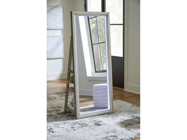 Evesen Champagne Floor Standing Mirror/Storage - Ornate Home