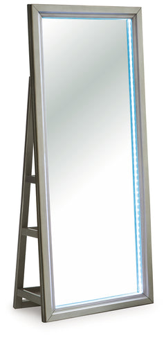 Evesen Champagne Floor Standing Mirror/Storage - Ornate Home