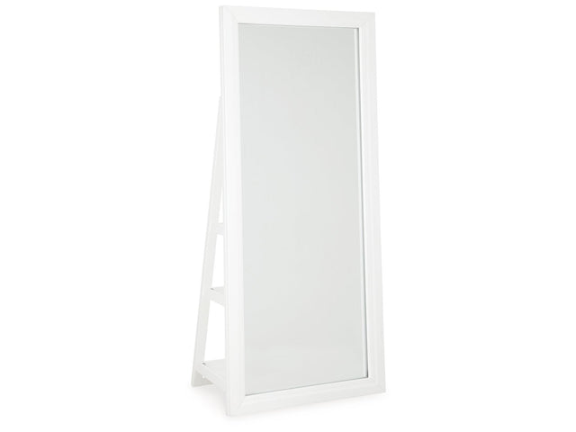 Evesen White Floor Mirror w/ Storage (Online Special Price) - Ornate Home