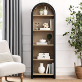Evie Black Arched Narrow Bookcase Display Cabinet - Ornate Home