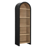Evie Black Arched Narrow Bookcase Display Cabinet - Ornate Home