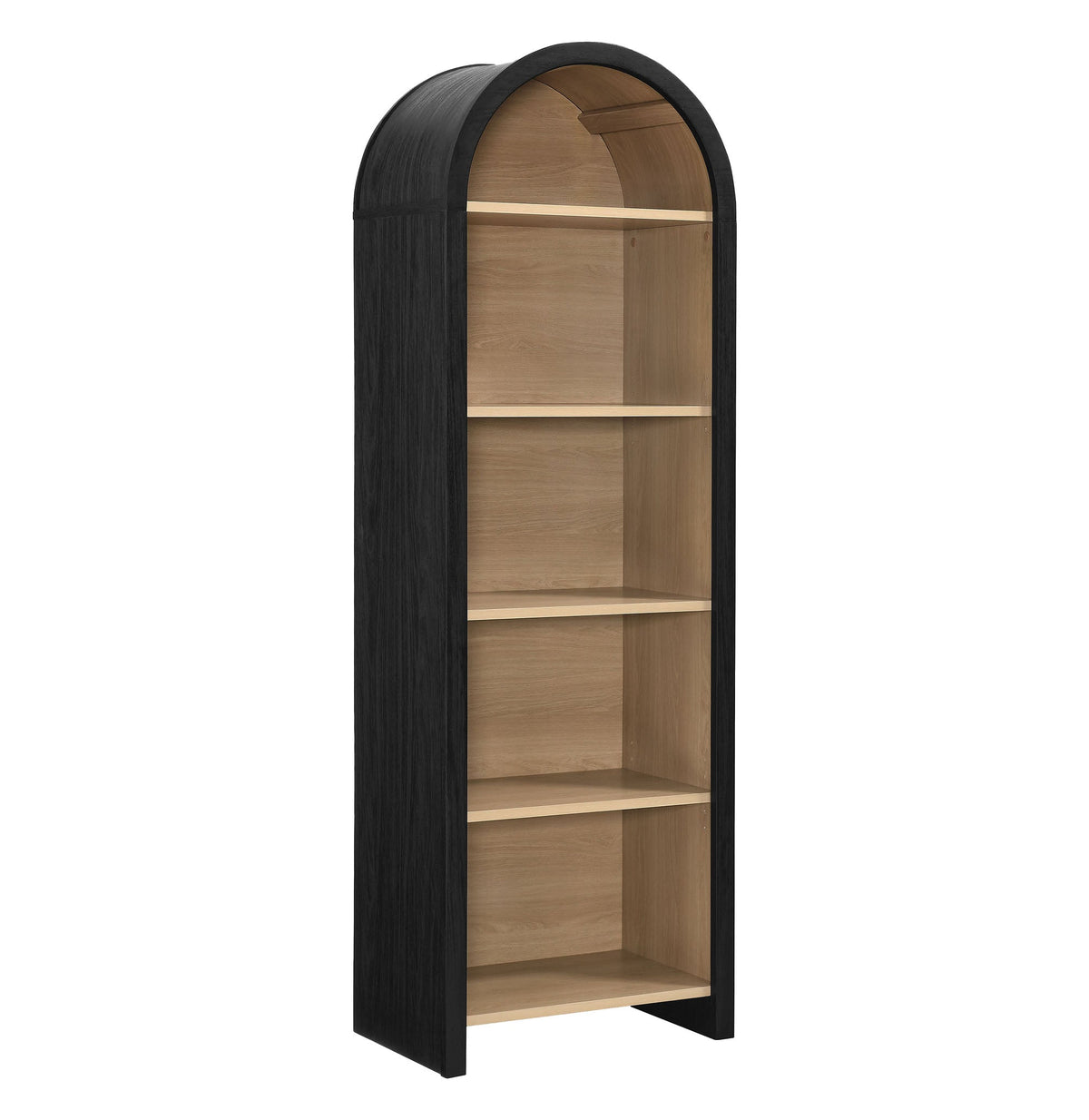 Evie Black Arched Narrow Bookcase Display Cabinet - Ornate Home