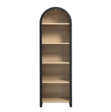 Evie Black Arched Narrow Bookcase Display Cabinet - Ornate Home