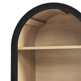 Evie Black Arched Narrow Bookcase Display Cabinet - Ornate Home