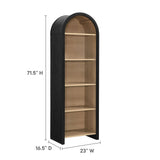 Evie Black Arched Narrow Bookcase Display Cabinet - Ornate Home