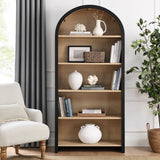 Evie Black Arched Wide Bookcase Display Cabinet - Ornate Home