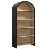 Evie Black Arched Wide Bookcase Display Cabinet - Ornate Home