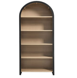 Evie Black Arched Wide Bookcase Display Cabinet - Ornate Home