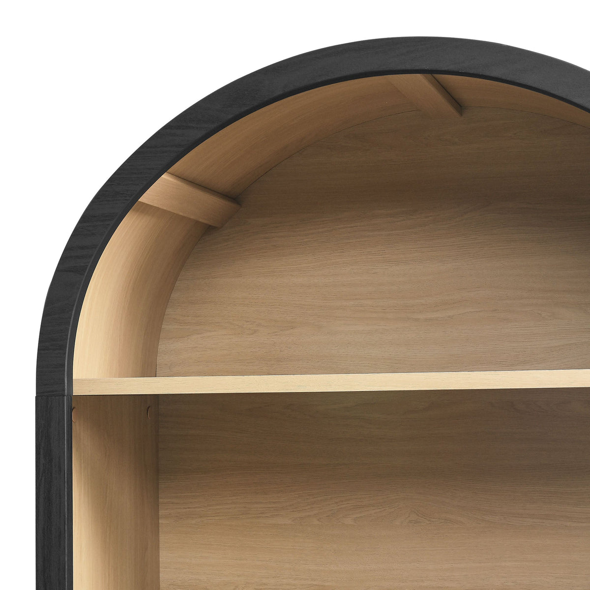 Evie Black Arched Wide Bookcase Display Cabinet - Ornate Home