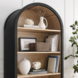 Evie Black Arched Wide Bookcase Display Cabinet - Ornate Home