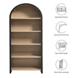 Evie Black Arched Wide Bookcase Display Cabinet - Ornate Home