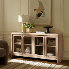 Evren Ash 4-Door Sideboard Storage Display Cabinet - Ornate Home
