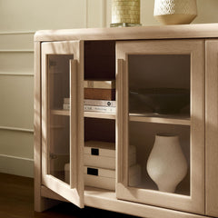 Evren Ash 4-Door Sideboard Storage Display Cabinet - Ornate Home