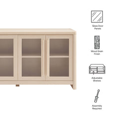 Evren Ash 4-Door Sideboard Storage Display Cabinet - Ornate Home