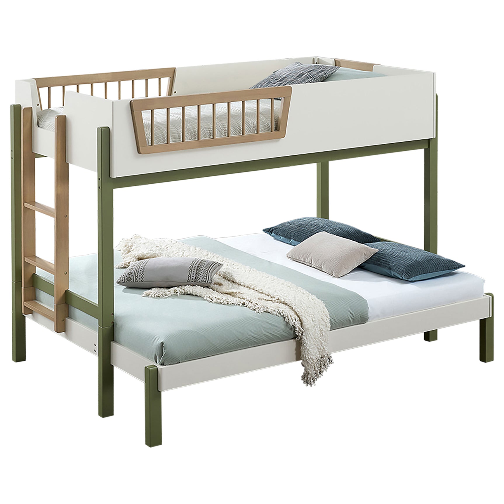 Evren Off White / Natural / Olive T/F Bunk Bed - Ornate Home