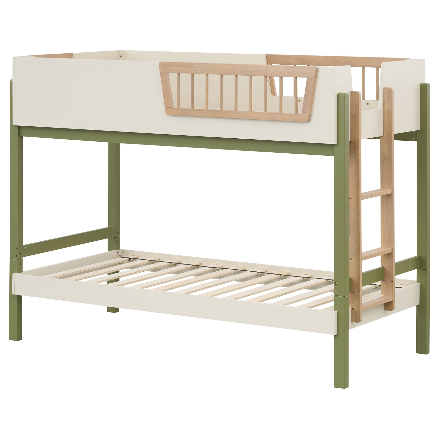 Evren Off White / Natural / Olive T/T Bunk Bed - Ornate Home