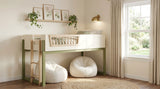Evren Off White / Natural / Olive Twin Loft Bed - Ornate Home