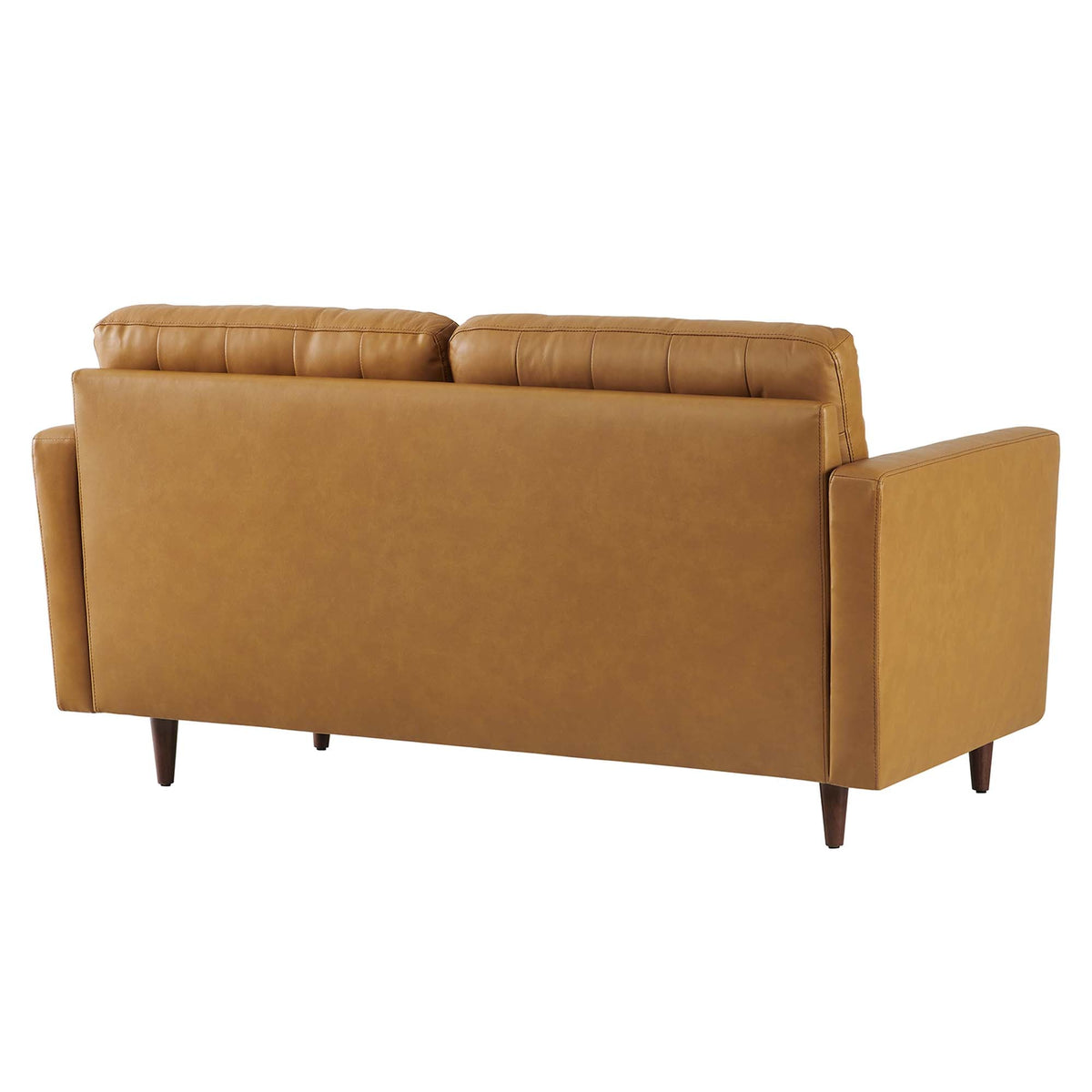 Exalt Tan Tufted Leather Loveseat - Ornate Home
