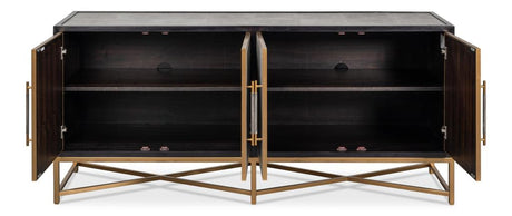 Exavier Grey Four Door Sideboard - Ornate Home