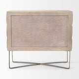 Excelsior Light Brown/Gold Wood Iron Base Accent Cabinet
