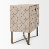 Excelsior Light Brown/Gold Wood Iron Base Accent Cabinet