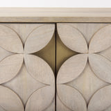 Excelsior Light Brown/Gold Wood Iron Base Accent Cabinet