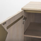 Excelsior Light Brown/Gold Wood Iron Base Accent Cabinet