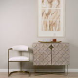 Excelsior Light Brown/Gold Wood Iron Base Accent Cabinet