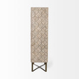 Excelsior Light Brown/Gold Wood Iron Base Storage Cabinet - Ornate Home