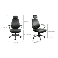 Executive Black Office Chair - Ornate Home